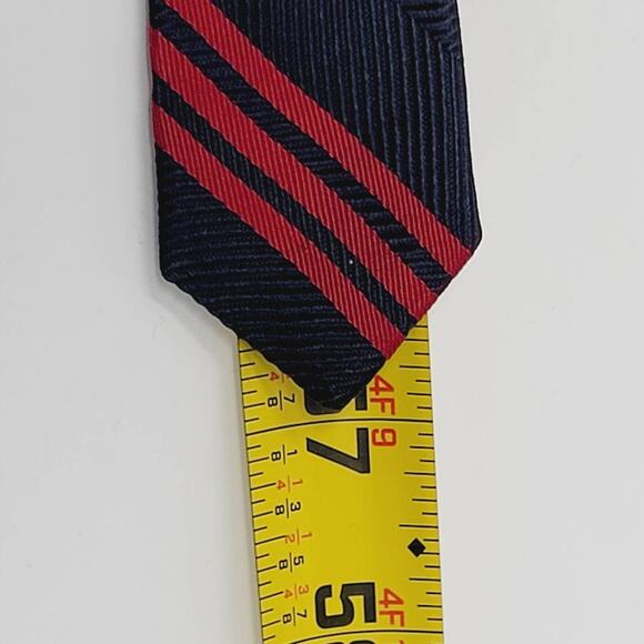 Vintage Sulka Tie Stripes Silk Navy Burgundy 57" Long A Few Minor Flaws Necktie - Picture 7 of 9
